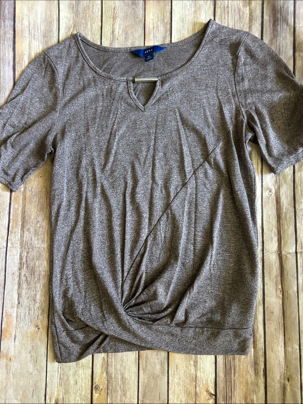 Apt. 9 Twist-Front Short Sleeve Tee with Bar Keyhole